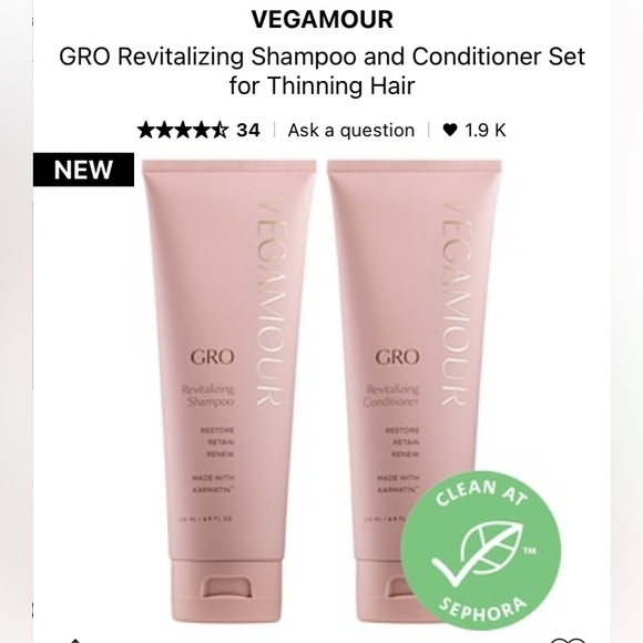 vegamour Hair Nwb Vegamour 5ml Gro Revitalizing Shampoo Conditioner